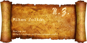 Mikes Zoltán névjegykártya